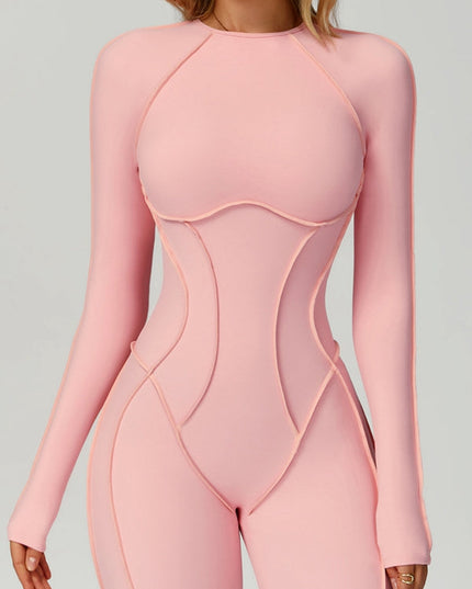 ZASUWA Female Heart Backless Long Sleeves Jumpsuit