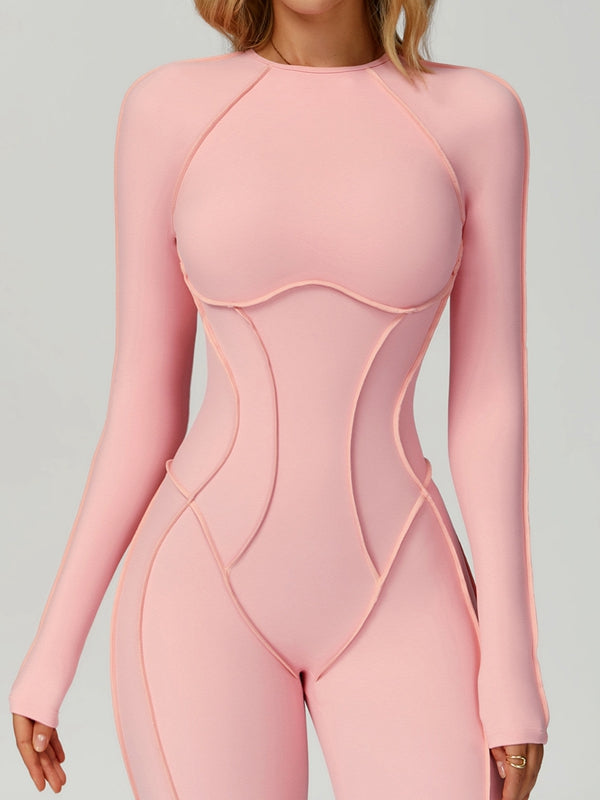 ZASUWA Female Heart Backless Long Sleeves Jumpsuit