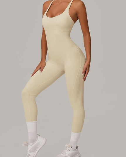 ZASUWA Female Sexy Cross Back Push-Up Jumpsuit