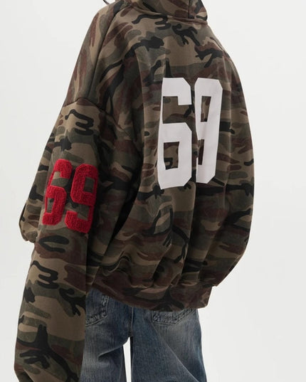 ZASUWA Feamle Pocket Camouflage Hoodie