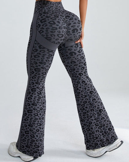 ZASUWA Female Seamless Leopard Print Flare Booty Leggings