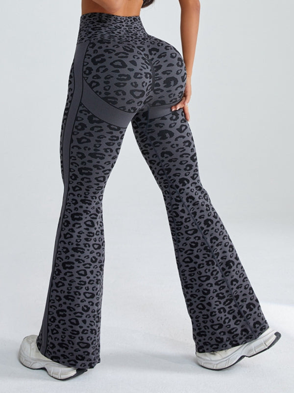 ZASUWA Female Seamless Leopard Print Flare Booty Leggings
