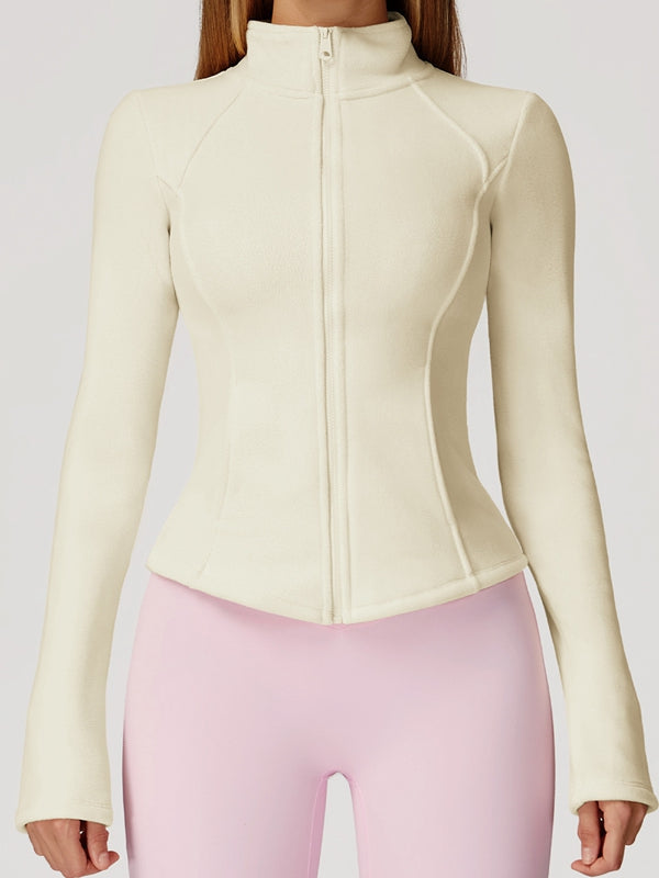 ZASUWA Female Pocket Zipper Fleece Jacket