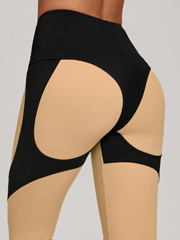 ZASUWA Female Contrast Color Push Up Yoga Leggings