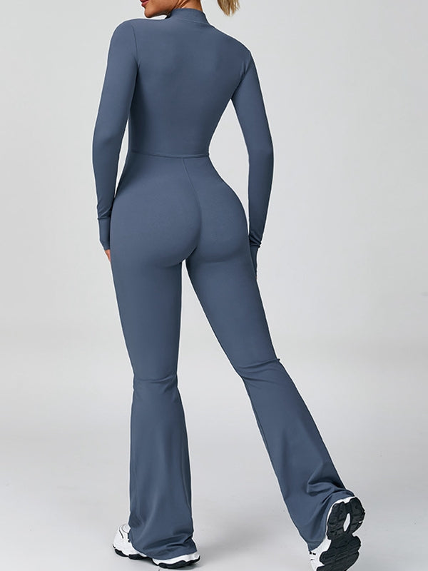 ZASUWA Female Zipper Flare Jumpsuit