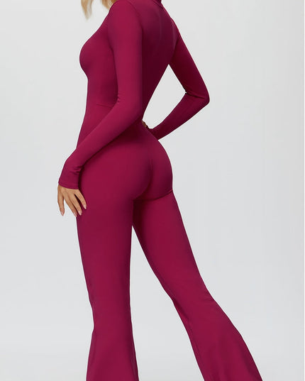 ZASUWA Female Fleece Zipper Flare Jumpsuit