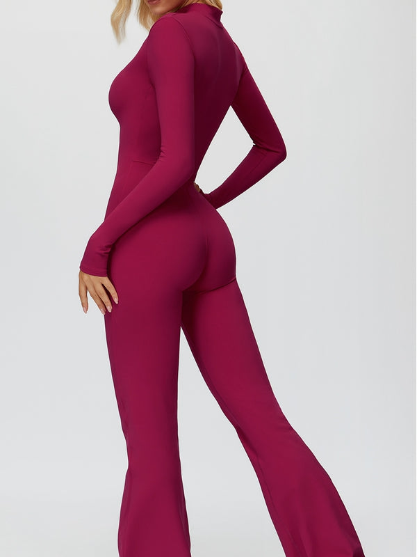 ZASUWA Female Fleece Zipper Flare Jumpsuit