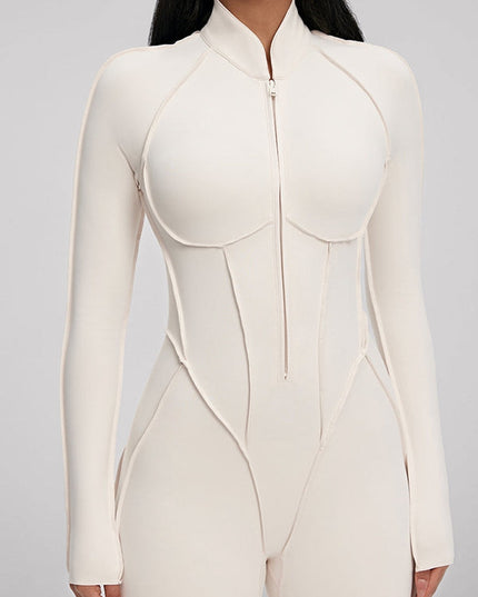 ZASUWA Female Sexy Zipper Stitch Performance Jumpsuit