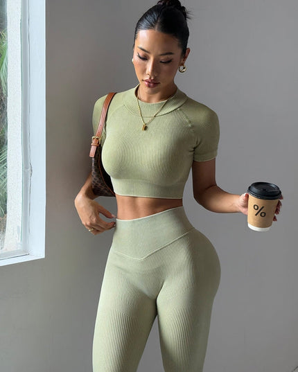 ZASUWA Female Ribbed Scrunch Bum High-waisted Tracksuit