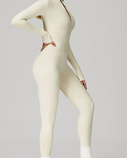 ZASUWA Female Sexy Zipper Corset Fleece Jumpsuit