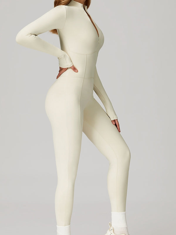 ZASUWA Female Sexy Zipper Corset Fleece Jumpsuit