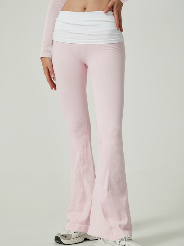 ZASUWA Female Contrast Color Flare High-rise Leggings