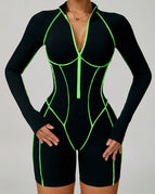 Green / S / Long Sleeves Romper