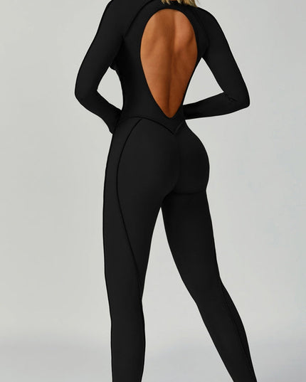 ZASUWA Female Heart Backless Long Sleeves Jumpsuit