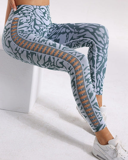 ZASUWA Female Camouflage Hollow Out Hot Booty Leggings