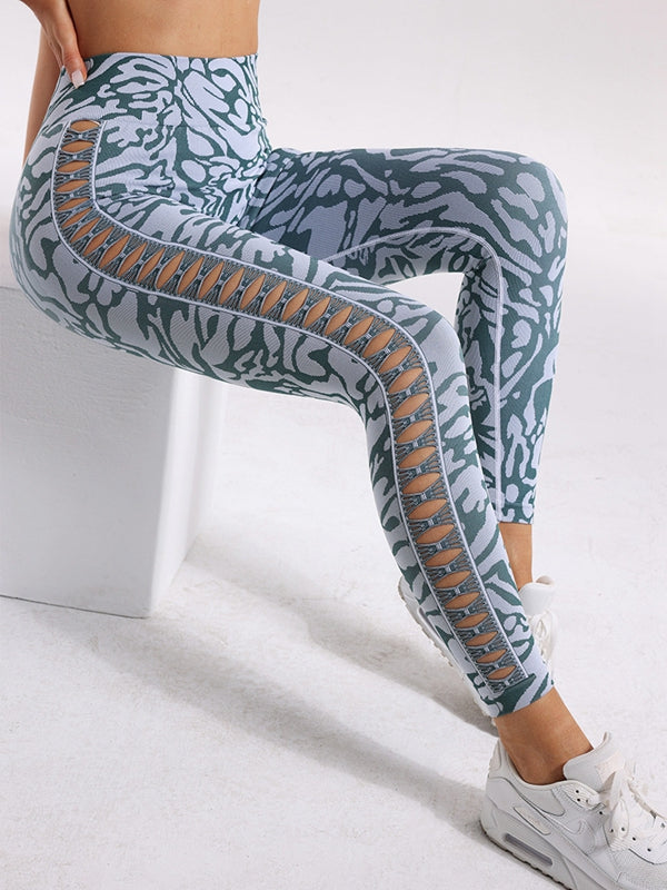 ZASUWA Female Camouflage Hollow Out Hot Booty Leggings