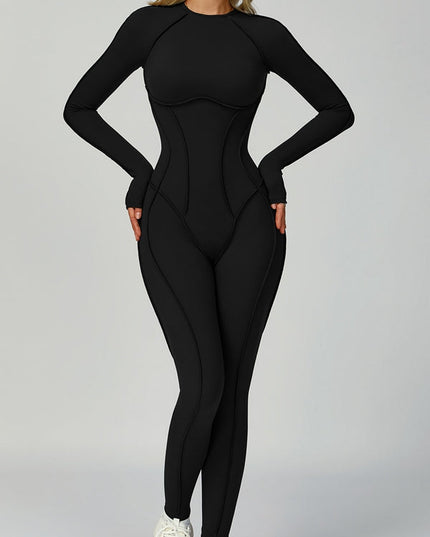 ZASUWA Female Heart Backless Long Sleeves Jumpsuit