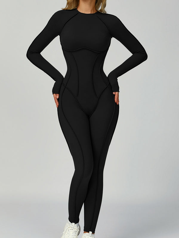 ZASUWA Female Heart Backless Long Sleeves Jumpsuit