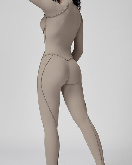 ZASUWA Female Sexy Zipper Stitch Performance Jumpsuit