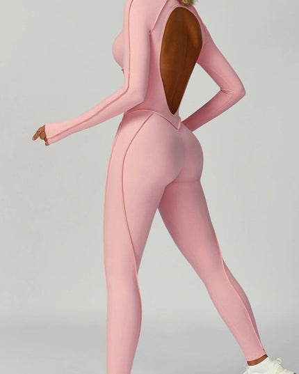 ZASUWA Female Heart Backless Long Sleeves Jumpsuit