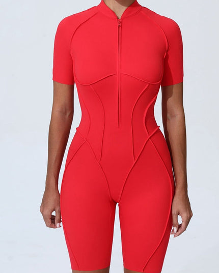 ZASUWA Female Sexy Zipper Booty Romper