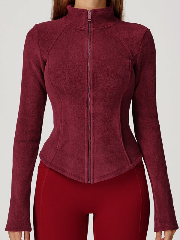 ZASUWA Female Pocket Zipper Fleece Jacket