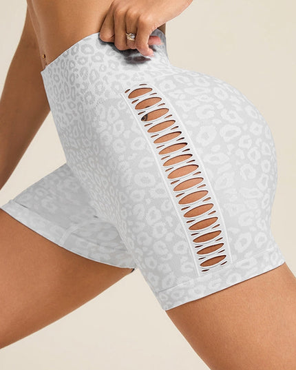 ZASUWA Female Leopard Print Hollow Out Hot Booty Shorts