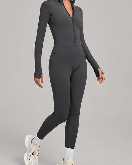 ZASUWA Female Sexy Zipper Fleece Jumpsuit