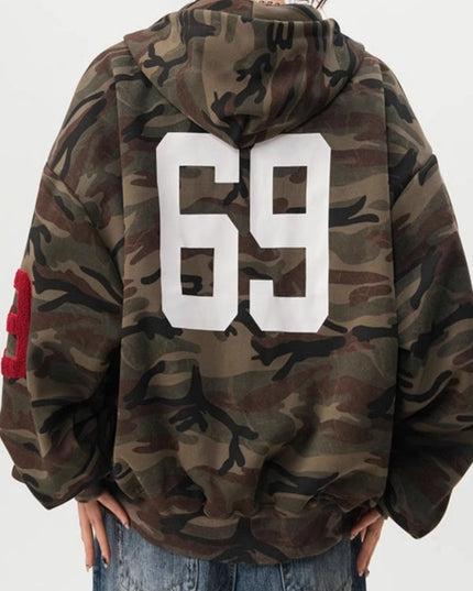 ZASUWA Feamle Pocket Camouflage Hoodie