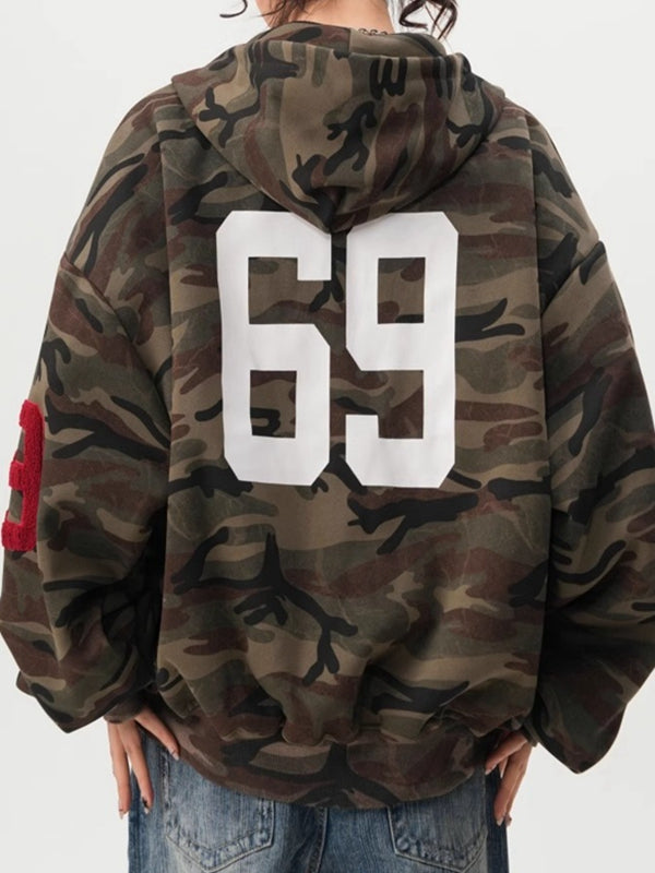 ZASUWA Feamle Pocket Camouflage Hoodie