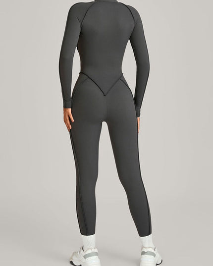 ZASUWA Female Sexy Zipper Stitch Performance Jumpsuit