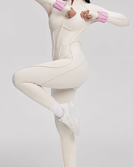 ZASUWA Female Sexy Zipper Stitch Performance Jumpsuit