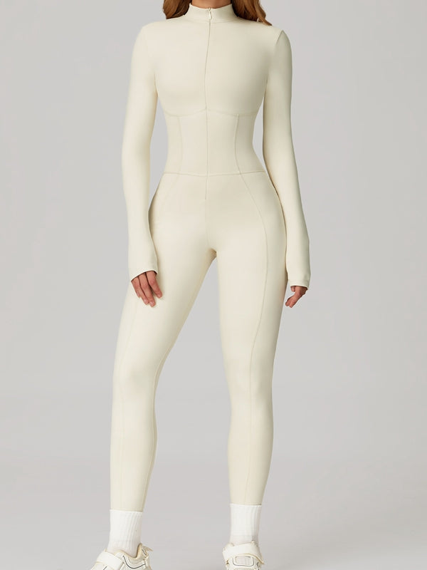 ZASUWA Female Sexy Zipper Corset Fleece Jumpsuit