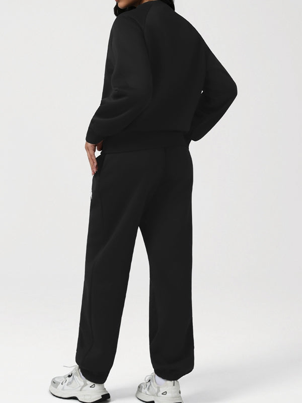 ZASUWA Feamle Letters Print  Fleece Hoodie