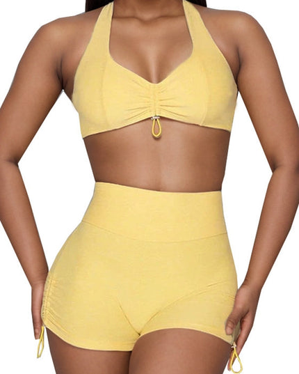 ZASUWA Female Backless Deep V Back Short Tracksuit