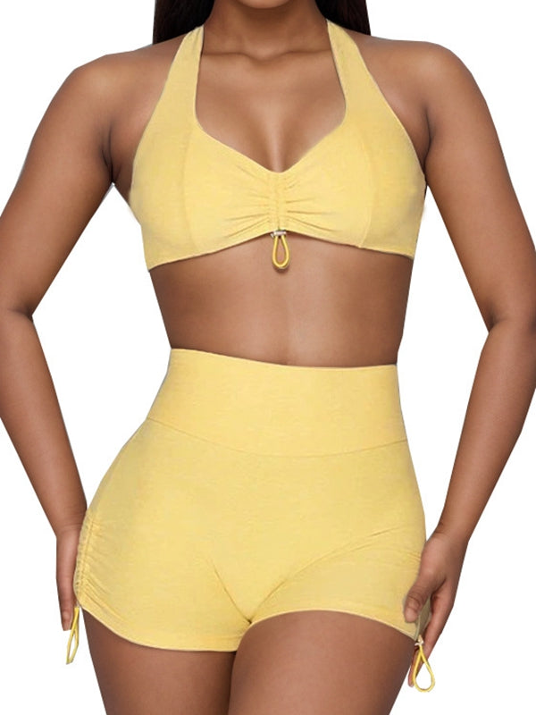 ZASUWA Female Backless Deep V Back Short Tracksuit