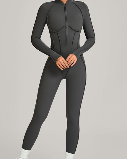 ZASUWA Female Sexy Zipper Stitch Performance Jumpsuit