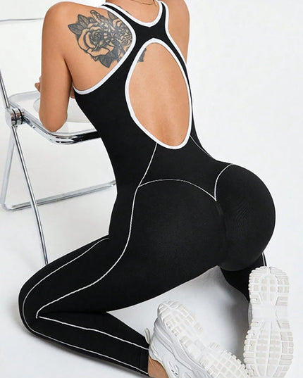 ZASUWA Female Backless Stripes Jumpsuit
