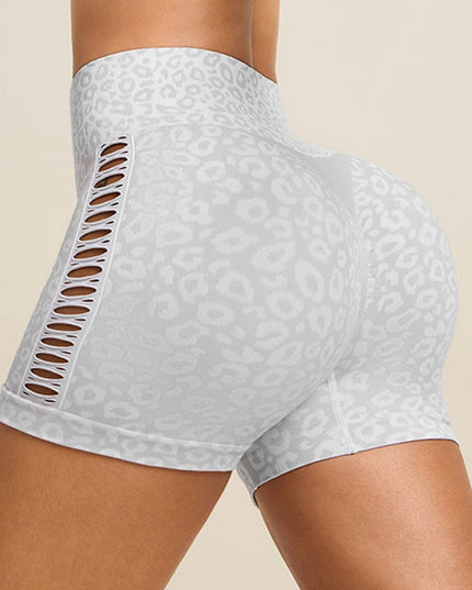 ZASUWA Female Leopard Print Hollow Out Hot Booty Shorts