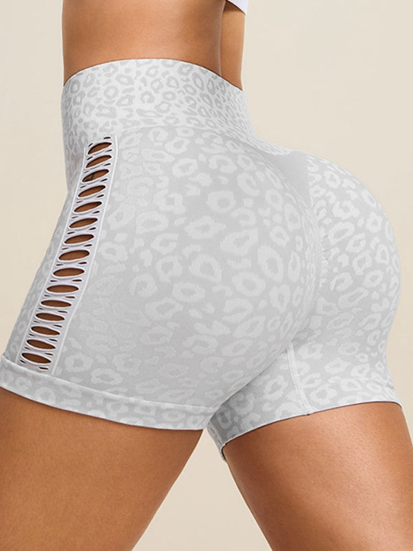 ZASUWA Female Leopard Print Hollow Out Hot Booty Shorts