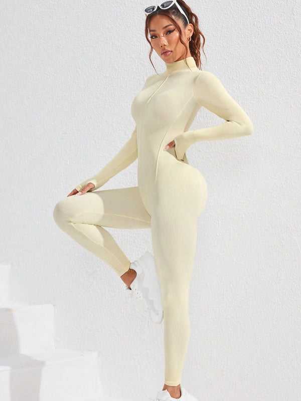 ZASUWA Female Sexy Zipper Stitch Jumpsuit