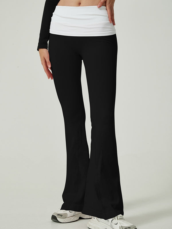 ZASUWA Female Contrast Color Flare High-rise Leggings