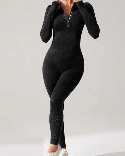 ZASUWA Female Tie-dye Ribbed Jumpsuit