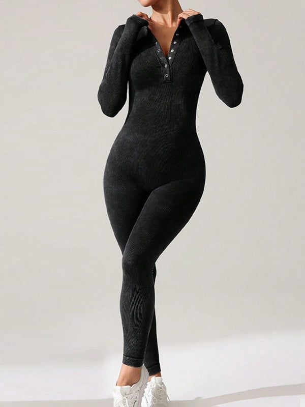 ZASUWA Female Tie-dye Ribbed Jumpsuit