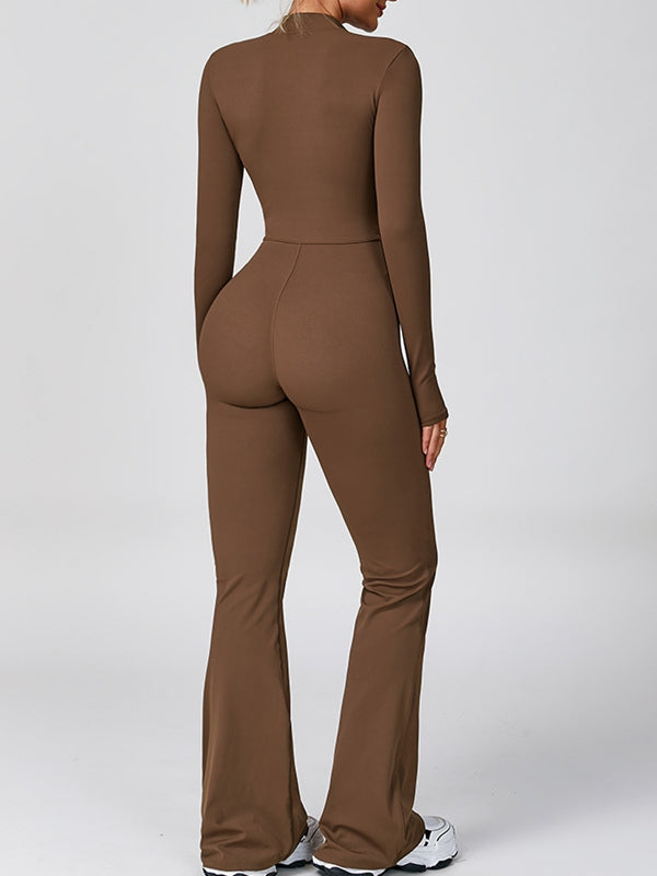 ZASUWA Female Zipper Flare Jumpsuit