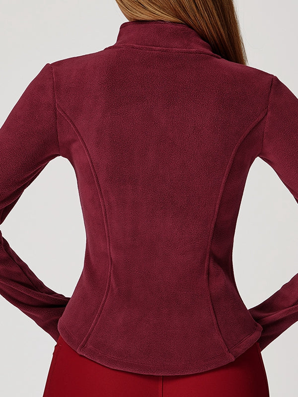 ZASUWA Female Pocket Zipper Fleece Jacket