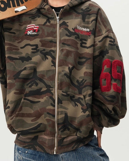 ZASUWA Feamle Pocket Camouflage Hoodie