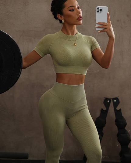 ZASUWA Female Ribbed Scrunch Bum High-waisted Tracksuit