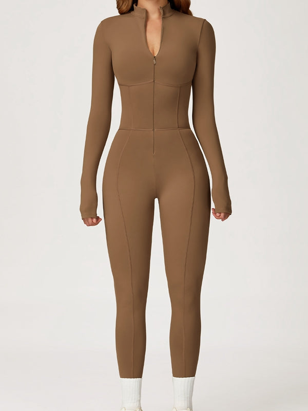 ZASUWA Female Sexy Zipper Corset Fleece Jumpsuit