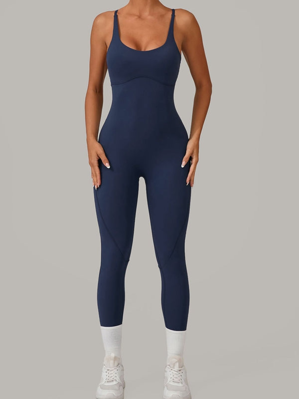 ZASUWA Female Sexy Cross Back Push-Up Jumpsuit